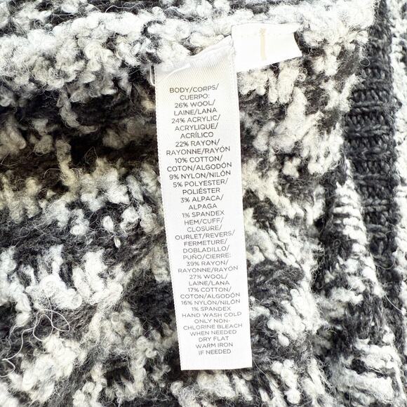 LOFT Women's Marbled Long Open Front Wool Boucle Cardigan Medium - Picture 3 of 4